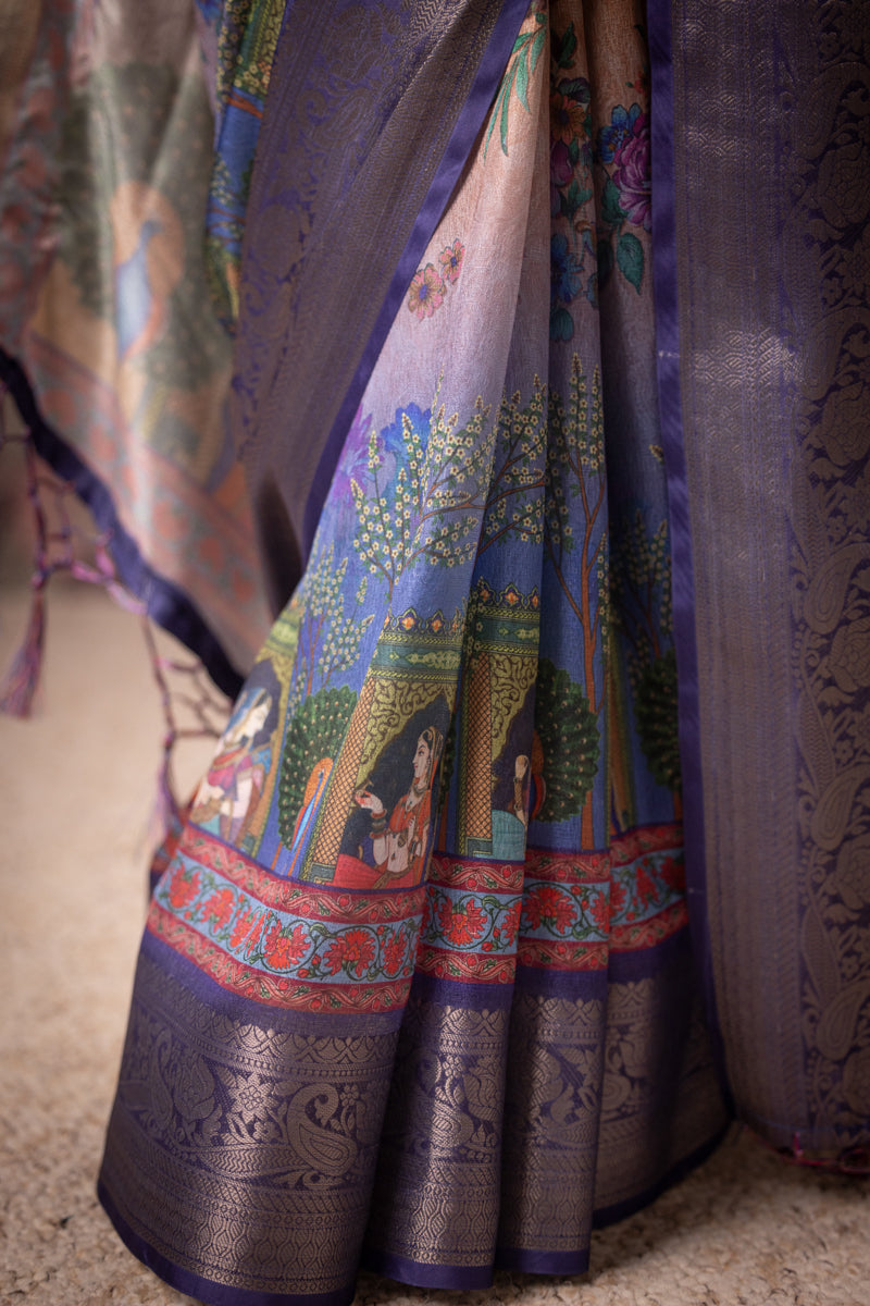 Soft Banarasi Art Silk Printed Saree