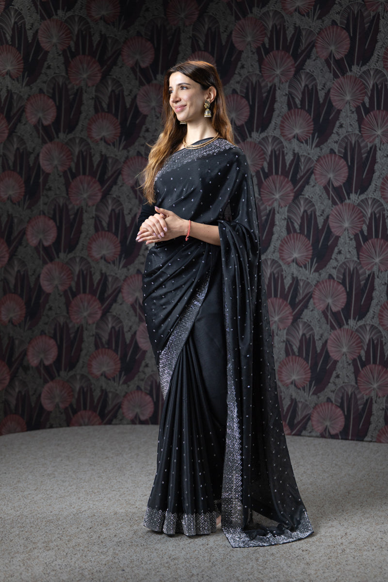 Obsidian Black Saree