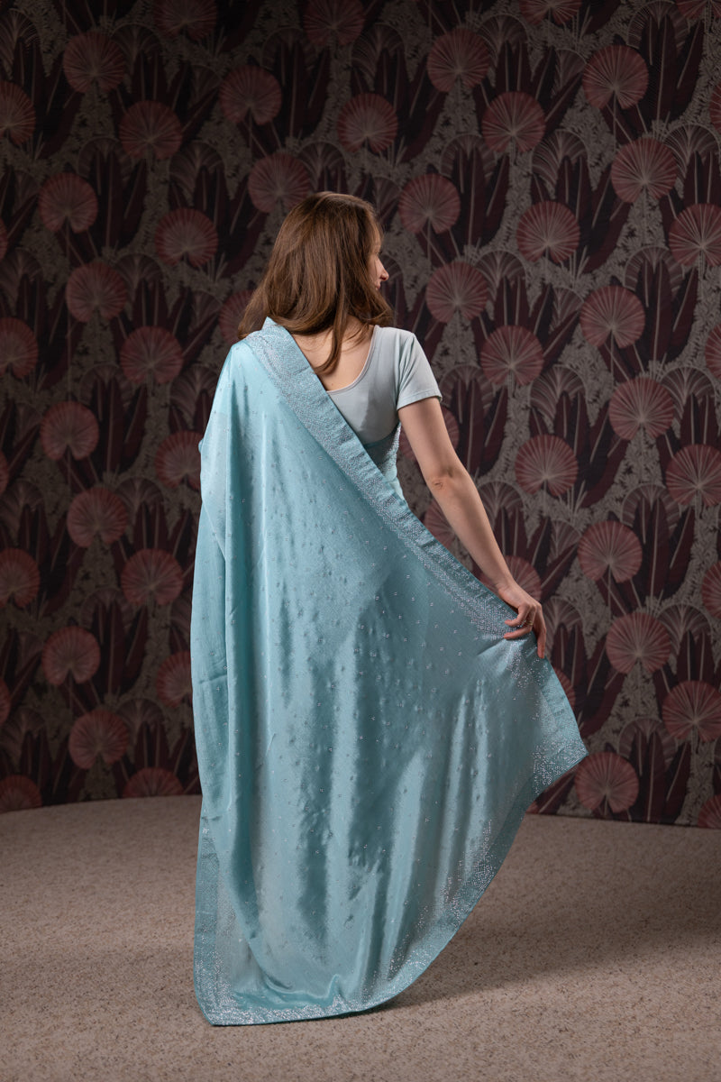 Sky Fall Blue Saree