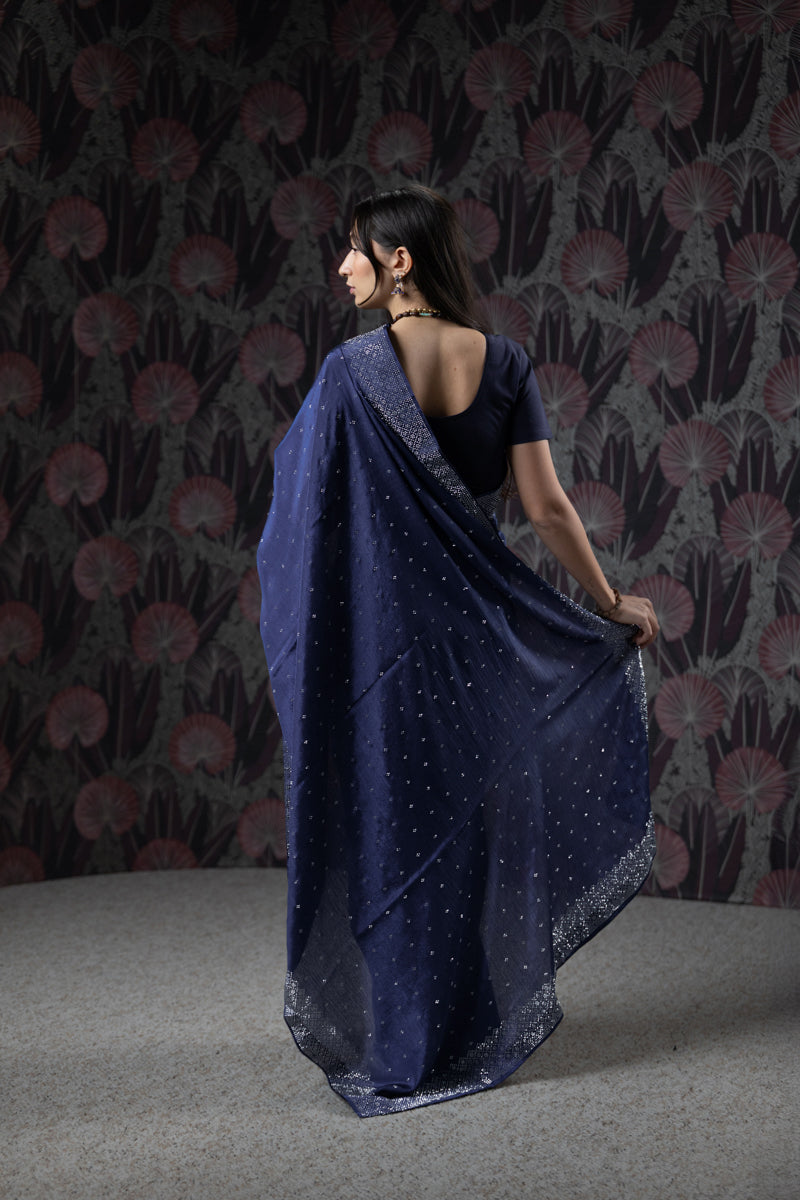Navy Blue Saree