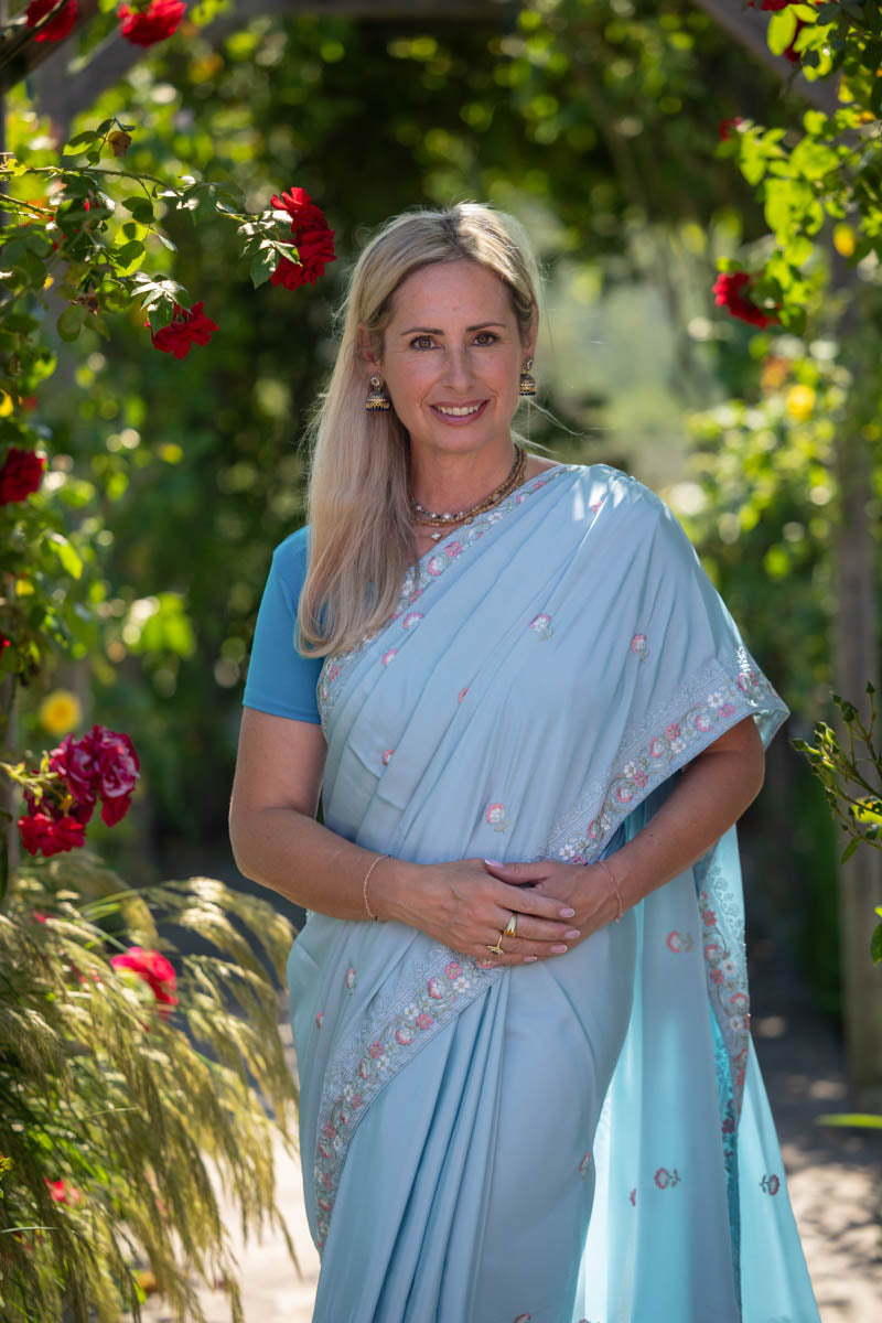 Bluebell Embroidered Georgette Saree