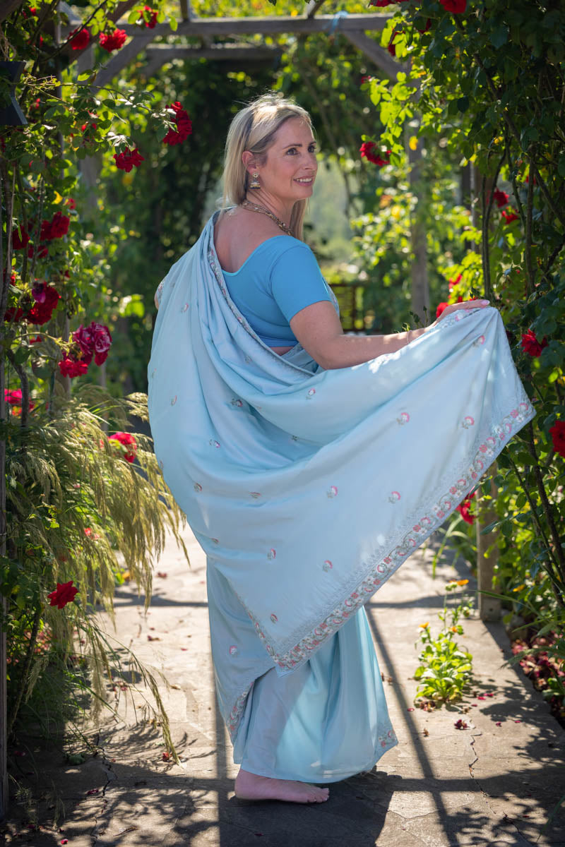 Bluebell Embroidered Georgette Saree