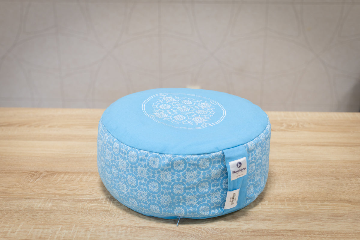 Meditation Cushion, Full-round, Azure Blossom