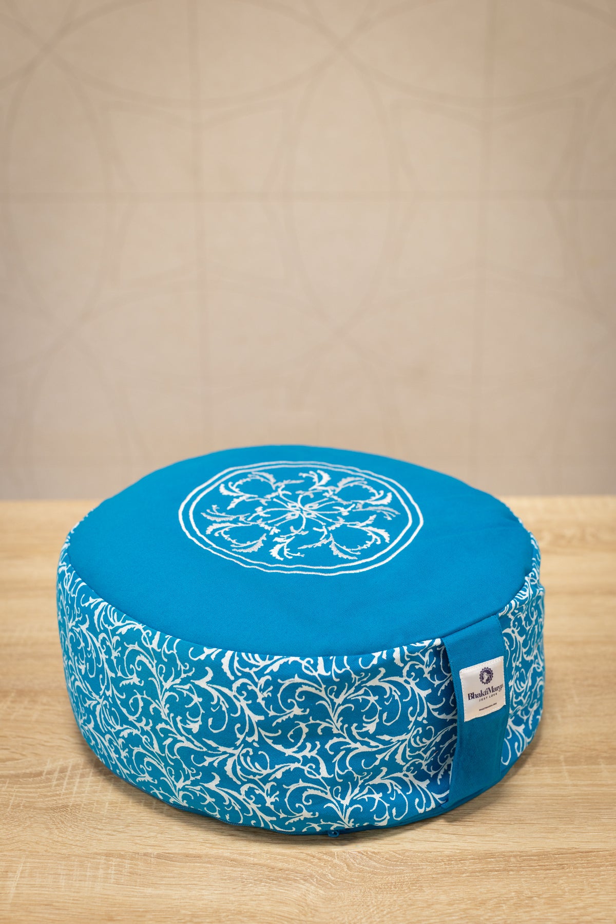 Meditation Cushion, Full-round, Turquoise Verbena