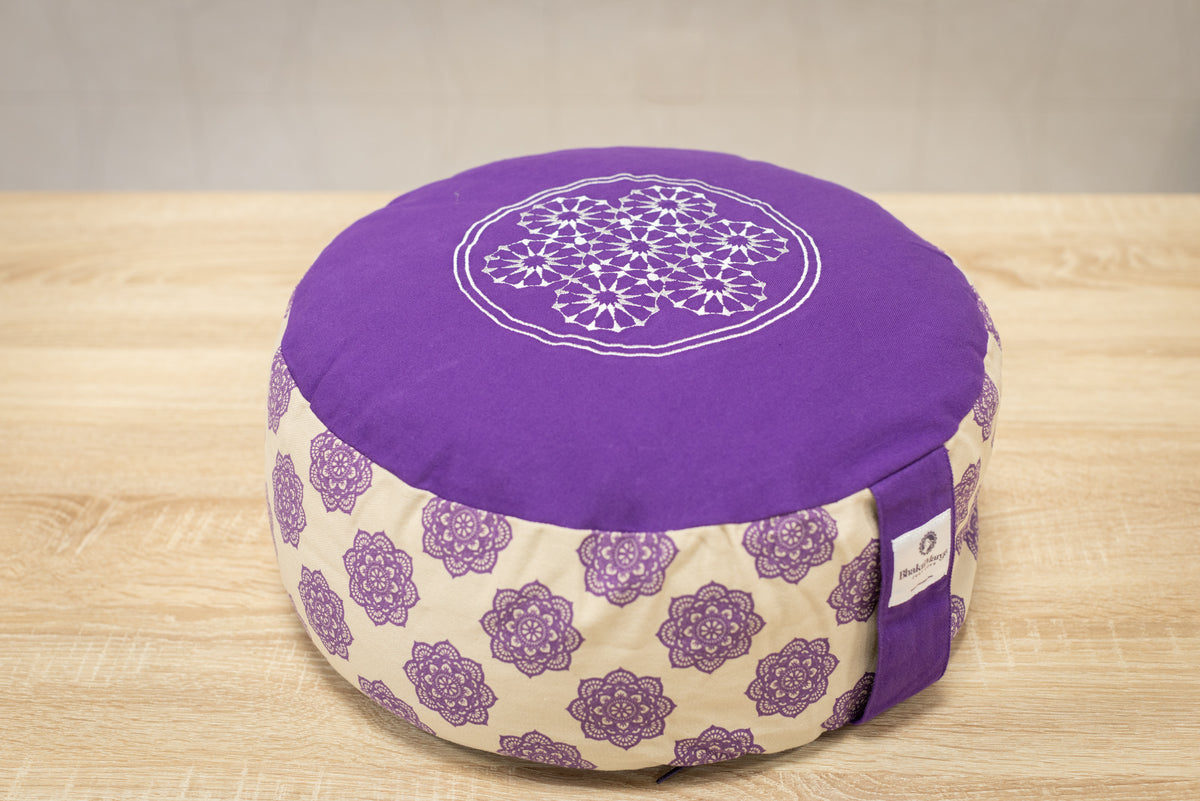 Meditation Cushion, Full-round, Amethyst Lotus