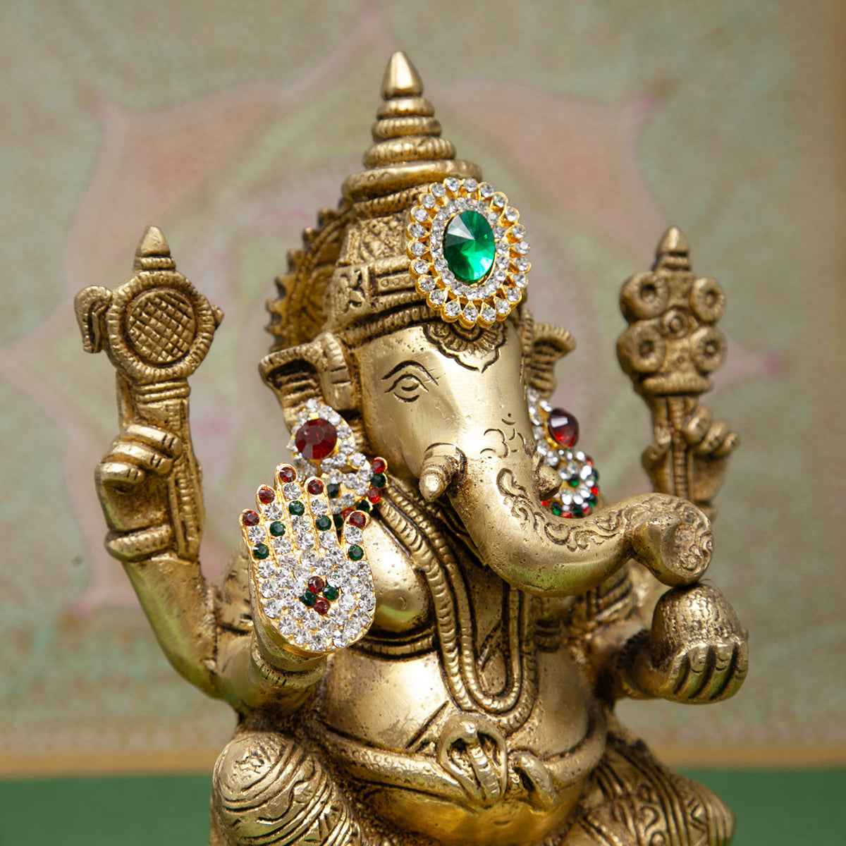 Decorazione di design in pietra - Ovale Bagliore / 39x32mm / Gioielli in pietra per decorazioni di divinità