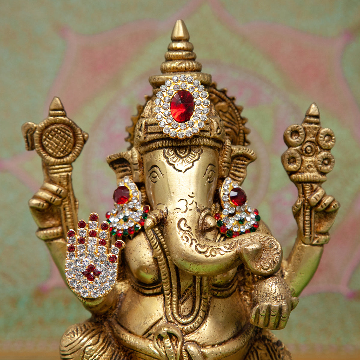 Decorazione di design in pietra - Ovale Bagliore / 28x23mm / Gioielli in pietra per decorazioni di divinità