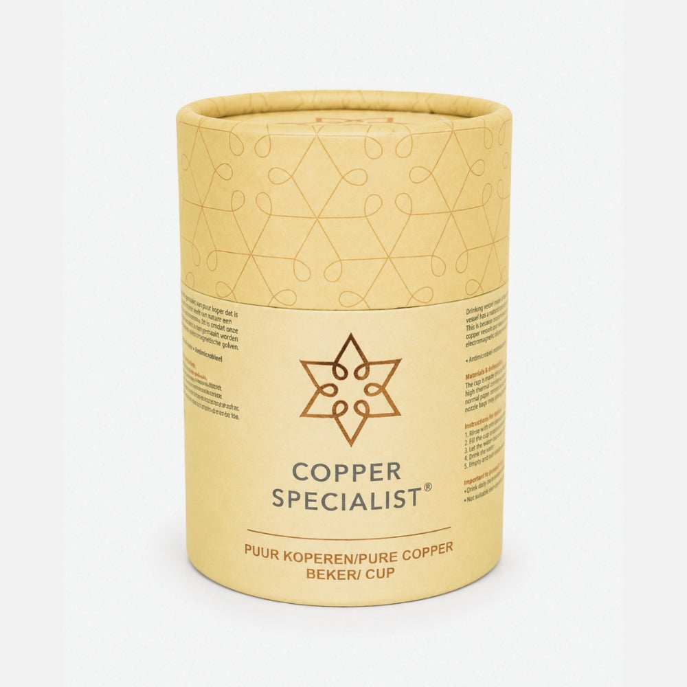 Copper mug with floral rim, 300ml