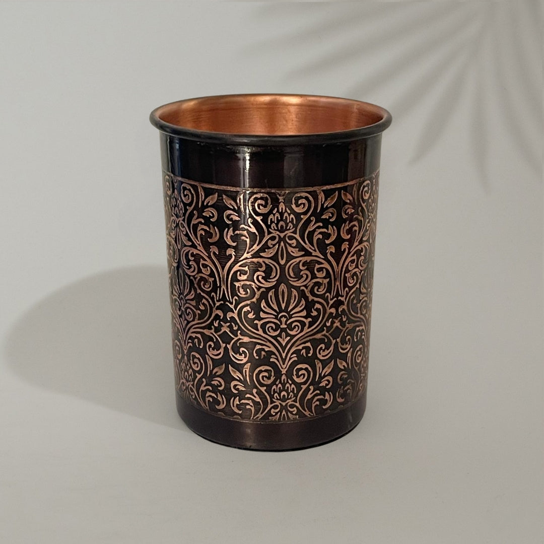 Copper cup, antique etched, 300 ml