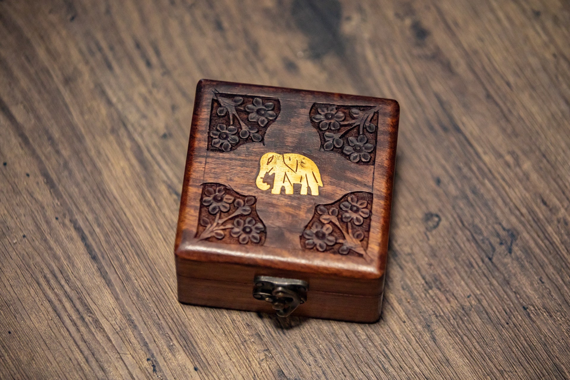 Carved Wooden Treasure Box