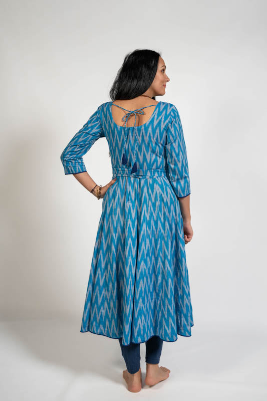 Georgette Plain Presenting New Anarkali Gown, Half Sleeve, Blue at Rs 800  in Surat