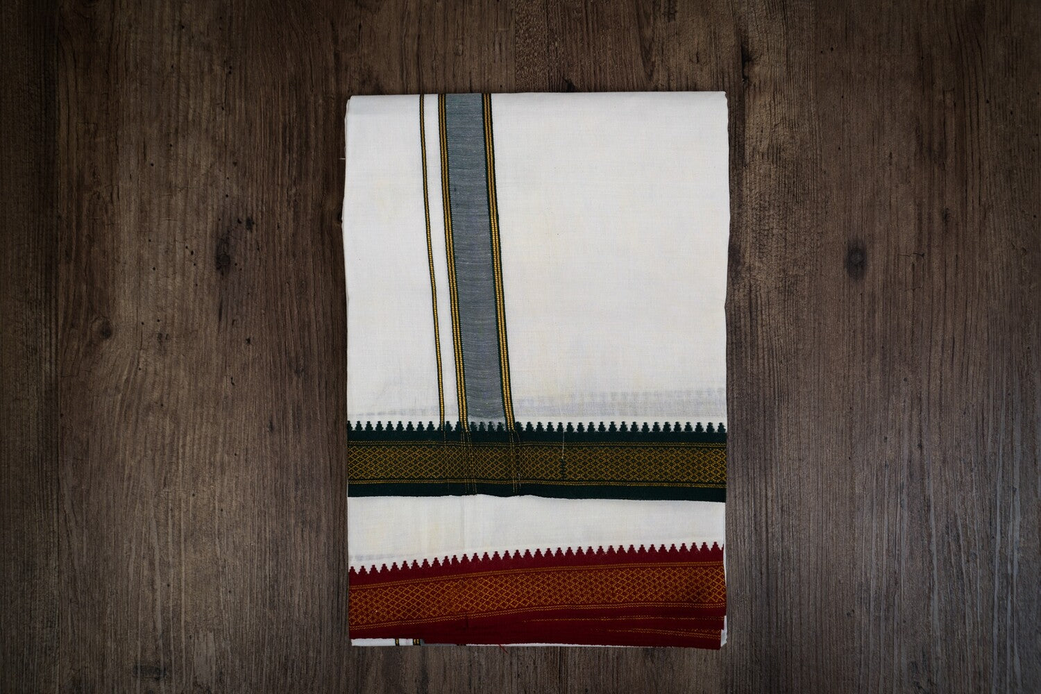 Dhoti With Colour Embroidery - 2 metres